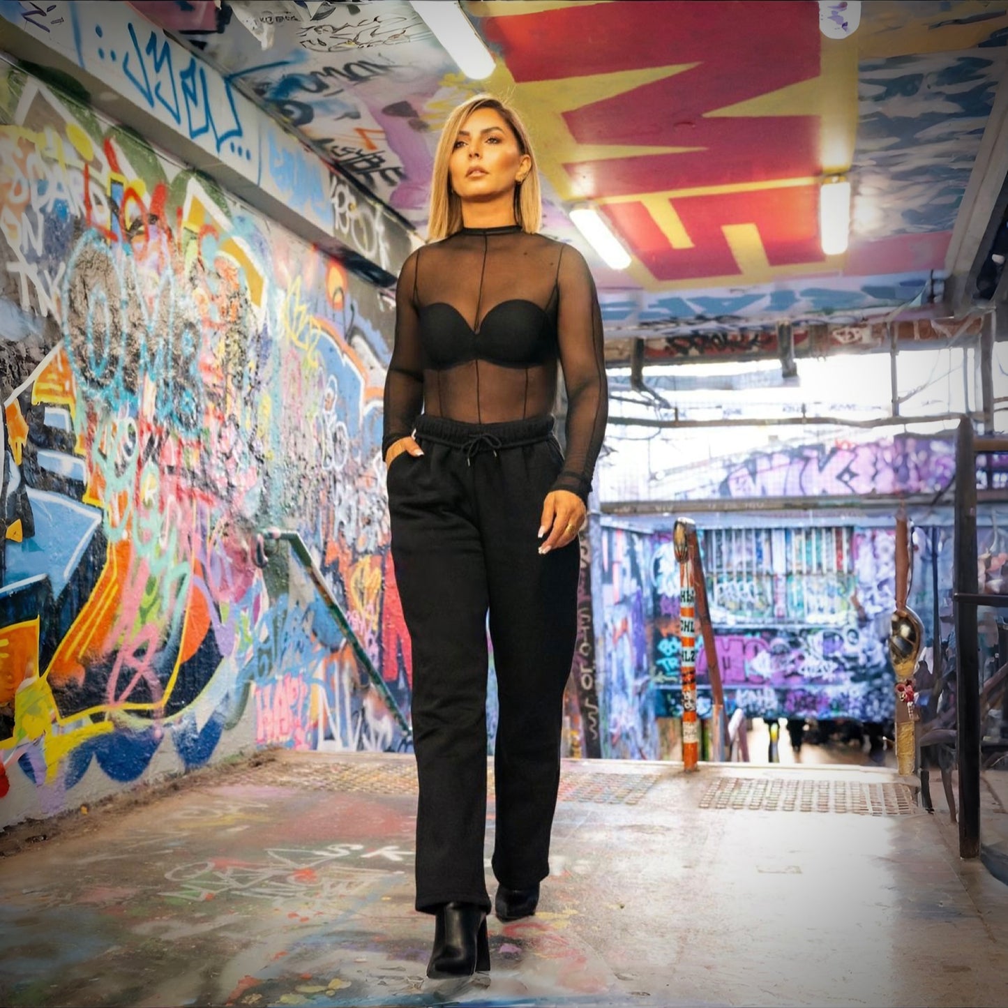 Mesh Long Sleeve Top