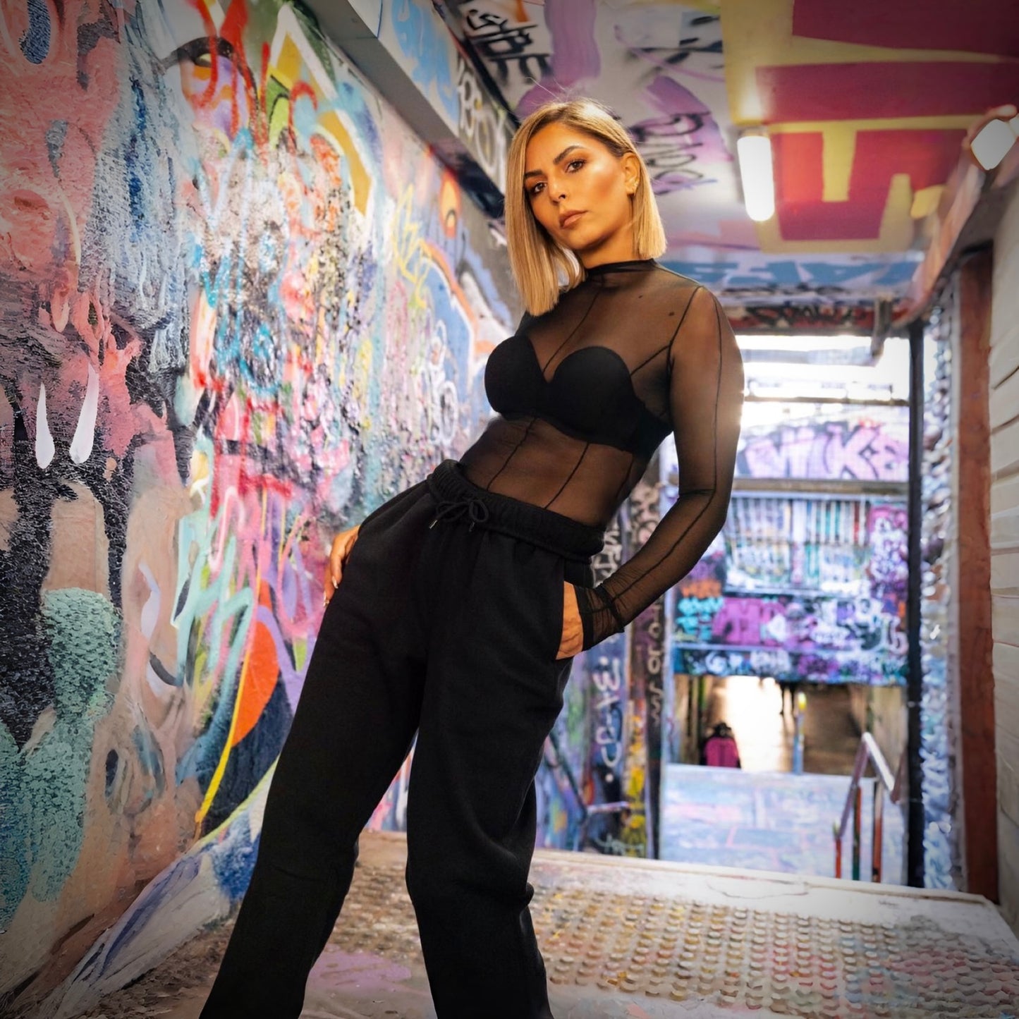 Mesh Long Sleeve Top
